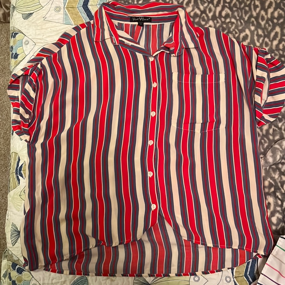Velvet Heart, Medium, Button up womens shirt